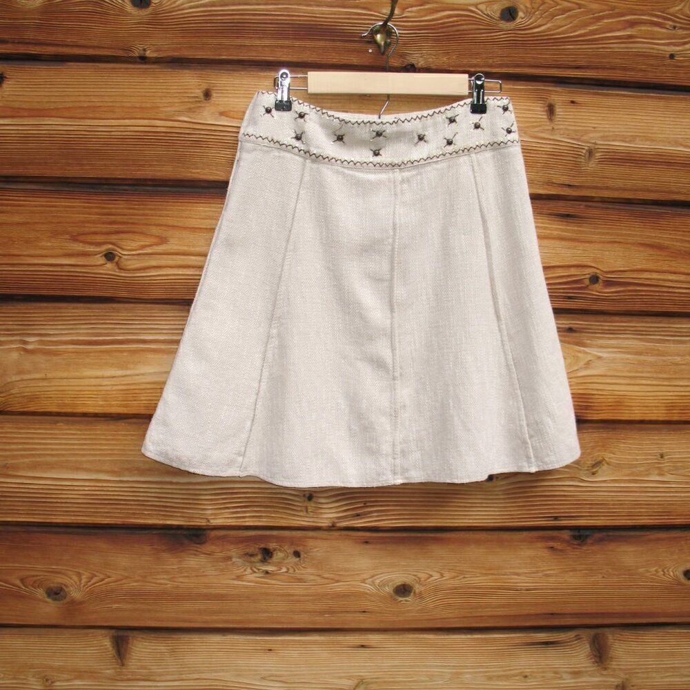 Tibi Textured Linen Cotton Skirt